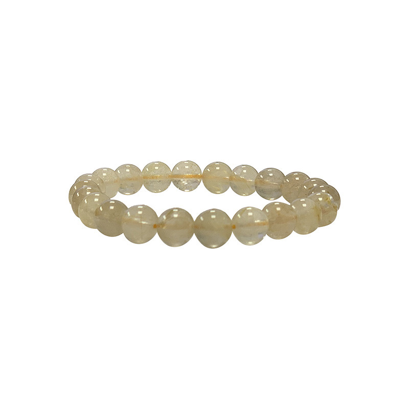 Bracelet Quartz rutile boules de 6 ou 8 mm